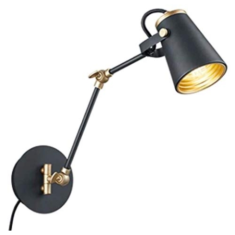 Trio Leuchten Wandleuchte Edward 208870132, Metall Schwarz matt/goldfarbig, exkl. 1x E14