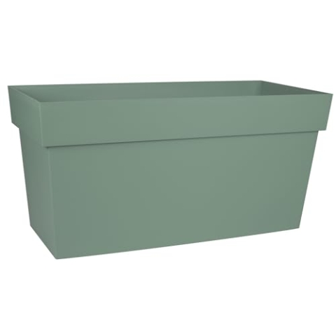 EDA - Muret Toskana 80 cm – Blumenkasten mit Rollen – Volumen 74 l – mit Wasserspeicher und Filtergitter + Bewässerungsrinne – 79 x 35 x 39 cm – Lorbeergrün