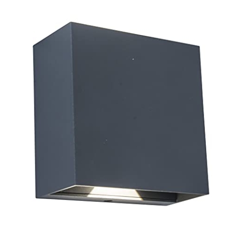 LUTEC LED Außenwandleuchte Gemini, moderne Wandlampe aus Aluminium in anthrazit, Lichstrahl einstellbar, geeignet für jede Hauswand, 10Watt, 230V, 400Lm