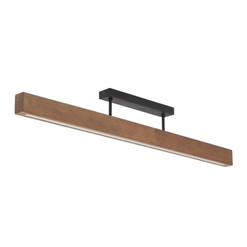LED Deckenlampe Holz Metall 96 cm lang Schwarz Walnuss 3000 K warmweißes Licht 2807 lm Modern THEO Deckenleuchte Esszimmer