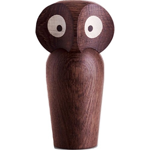 Architectmade Owl Eule Holzfigur klein geräuchert