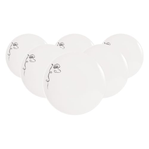 Villeroy & Boch Statement Lines Frühstücks-/ Dessertteller XMAS 6er Set, Weiß-Schwarz, Spülmaschinenfest, Mikrowellensicher, Teller, Essteller, Porzellan, Geschirr, Premium Porcelain