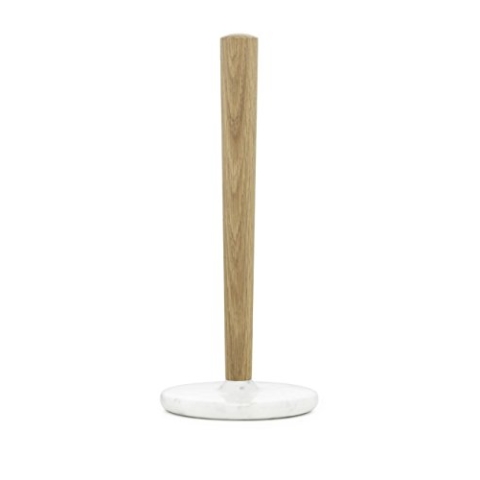 Normann Copenhagen Küchenrollenhalter, Eichenholz, weiß, H: 32,5 x Ø: 14 cm