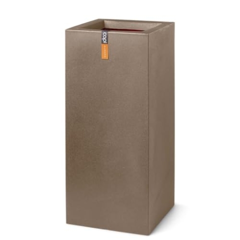 Capi Europe - Blumentopf rechteckig Smooth NL - 36x79 - Warm Taupe - Öffnung Ø26 - Blumentopf für den Innen- und Außeneinsatz - Bruchsicher - 100% recycelbar - KWT952