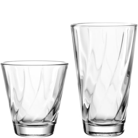 LEONARDO HOME Twist Gläserset, 12er Set, spülmaschinenfeste Saft-Gläser, hochwertige & Moderne Trink-Gläser, ergonomische, alltagstaugliche & geschwungene Wasser-Gläser, 023592