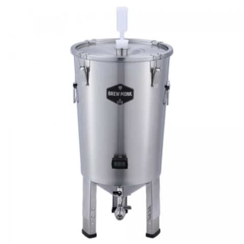 Brew Monk™ Edelstahl-Gärbehälter 30 l für Bier oder Wein zur Vergärung im konischen Gärbehälter * Heimbrauerei Hobbybrauer * Edelstahltank mit Auslauf - stapelbar -Hefeernten