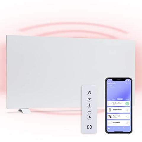 Klarstein Infrarotheizung & Konvektor, Infrarotheizung mit Thermostat 1000W, IP24-Infrarotheizung Wandmontage/Standgerät mit App-Steuerung, Erkennung offener Fenster, Hybridheizung Elektrisch