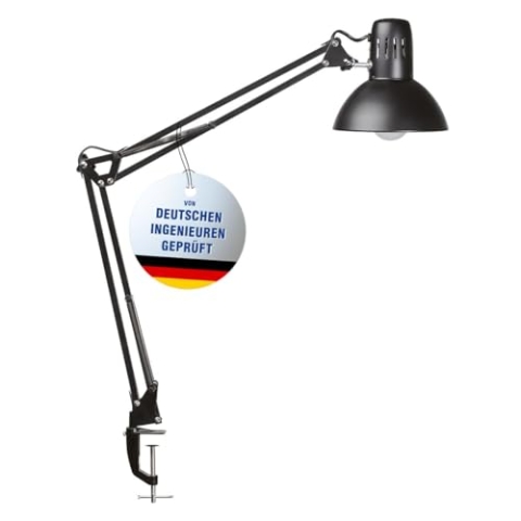 LED Schreibtischlampe MAULstudy, Arbeitsplatz Leuchte, Klassiker, inklusiv LED-Leuchtmittel, mit Klemmfuß bis 5,5 cm Weite, schwarz 8201190