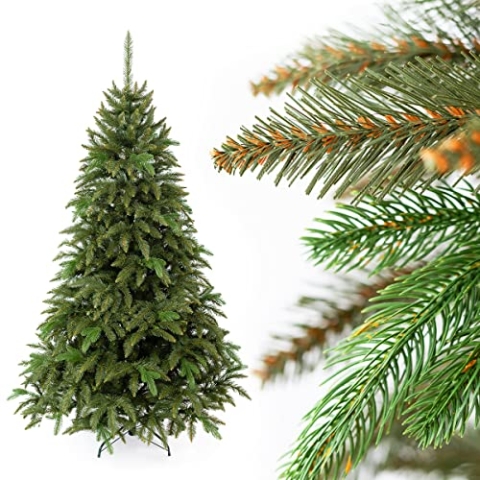 Weihnachtsbaum künstlich 220cm | Material PVC und PE - Premium | künstliche weihnachtsbäume natürliches Aussehen | unechter Tannenbaum inkl. Metall Christbaum Ständer | Christmas Tree |