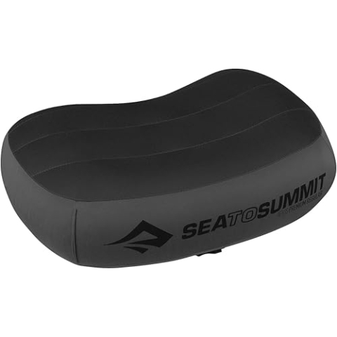 Sea to Summit - Aeros Ultralight Deluxe Reisekissen R - Leicht zum Aufblasen - rutschfest - Ultra-SIL Reißverschluss-Tasche - Camping & Fahrradtouren - 34 x 24 x 11cm - Grey - 79g