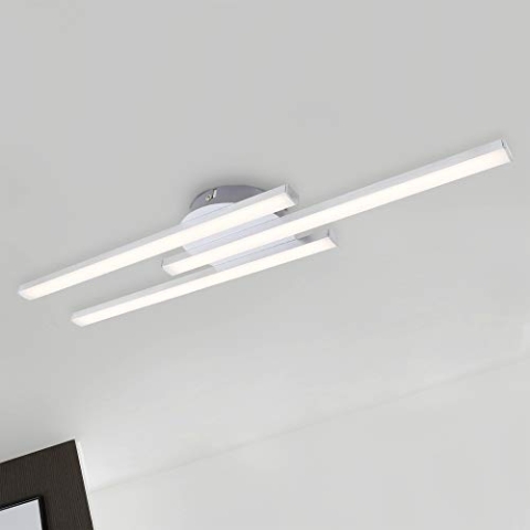 Briloner Leuchten LED Deckenleuchte, Deckenlampe 3-flammig, 18 Watt, 1.440 Lumen, 3.000 Kelvin, Aluminiumfarbig, 565x120x43mm (LxBxH)