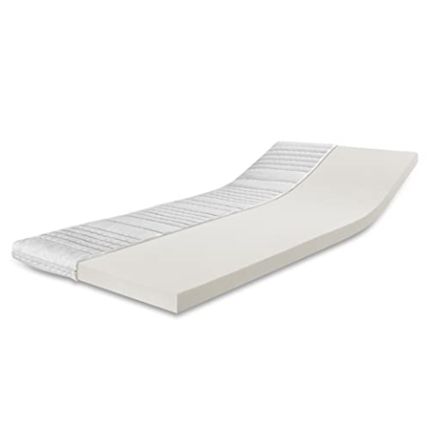 Ravensberger Matratzen Visco-Topper - 90 x 200 x 9 cm - H2/3 RG60 (50-110 kg) - 7 Zonen Matratzenauflage - 9 cm Gesamthöhe - mit Baumwoll-Doppeltuch-Bezug - Matratzentopper