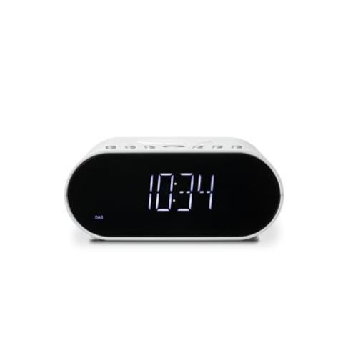 Roberts Ortus Charge Radiowecker Dab+/FM/Bluetooth mit Qi-Ladegerät, Weiß