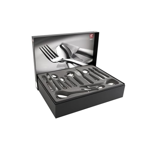 ZWILLING Nottingham Besteck-Set, 68-teilig, Für 12 Personen, spülmaschinengeeignet, 18/10 Edelstahl/Hochwertiger Klingenstahl, Poliert, Silber