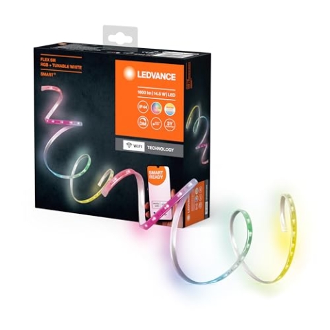LEDVANCE SMART+ WIFI OUTD FLEX 5M LED-Streifen, weiß, 14W, 850lm, warm- bis kaltweiß steuerbar, RGB-Licht, für Außenbereich, App-steuerbar, lange Lebensdauer, einfache Montage, Schutzklasse IP44