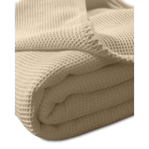 kneer KULTUR DER NACHT Waffelpique Decke, Baumwolle, Gold, 150 cm x 210 cm