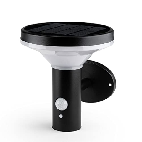 Brendz LED Solar Wandleuchte Aussen mit Bewegungsmelder: 600 Lumen Sicherheitslicht, IP44 Wasserdicht, LED Solarlampe mit Bewegungsmelder & 3 Lichtmodi, Typ Birao
