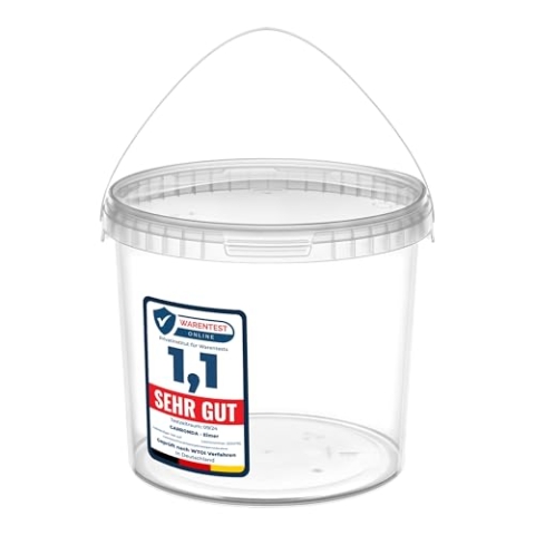 Garronda Eimer mit Deckel 8 L für die Lagerung von Lebensmittel- und Chemischen Produkten 20 Stück Transparent GD-0072
