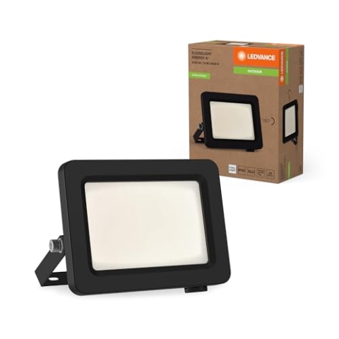 LEDVANCE LED-Flutlicht mit Energieeffizienzklasse A, schwarzes Aluminiumgehäuse, 15 W, 2600 lm, für Außenanwendungen, kompaktes Design, leichtes Gewicht, einfache Montage