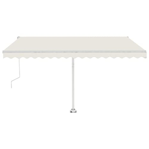 vidaXL Markise Automatisch mit LED Windsensor Sonnenmarkise Balkonmarkise Sonnenschutz Gelenkarmmarkise Standmarkise 450x350cm Cremeweiß