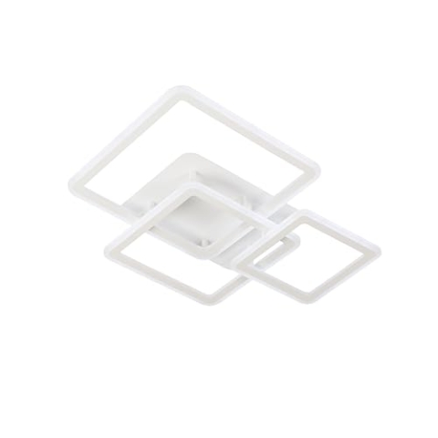 Fischer & Honsel Deckenleuchte Gelder | Sandweiß | L: 65,5 cm, B: 54 cm, A: 12 cm| Dimmbar, Farbtemperatureinstellung| 1x LED 45 W + 4,5 W RGB | 2700-6500 Kelvin | 6500 Lumen| EEG: E | 21459