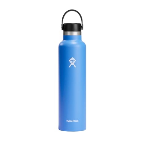 HYDRO FLASK - Standard Mouth - Trinkflasche 709ml (24oz) - Isolierte Wasserflasche aus Edelstahl - Sportflasche mit auslaufsicherem Flex Deckel & Gurt - Thermoflasche Spülmaschinenfest - Cascade