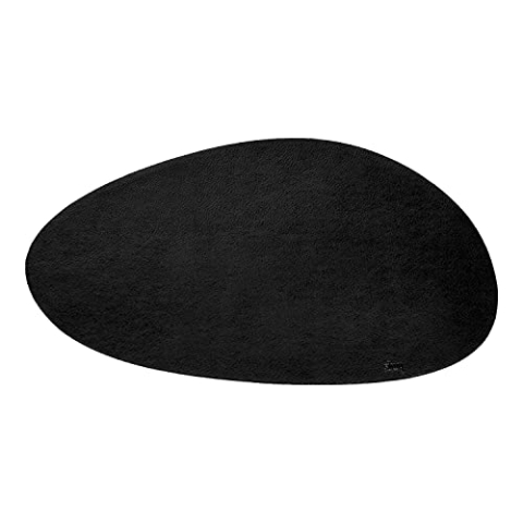silwy® Metall-Nano-Gel-Platzset Black (Large) in Lederoptik für rutschfeste Magnet-Gläser - abwaschbar und wiederverwendbar - perfekt für Camping, Caravaning und Boating