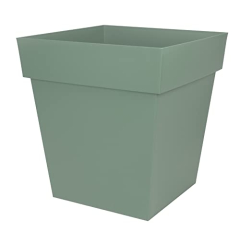 EDA - Blumentopf Toskana, quadratisch, 50 cm – Volumen 87 l – 49,5 x 49,5 x 52,5 cm – Lorbeergrün