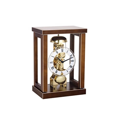Hermle 23056-030791 Tischuhr in puristischem Design Nussbaum Braun 18,5cm x 26,5cm x 12,5cm