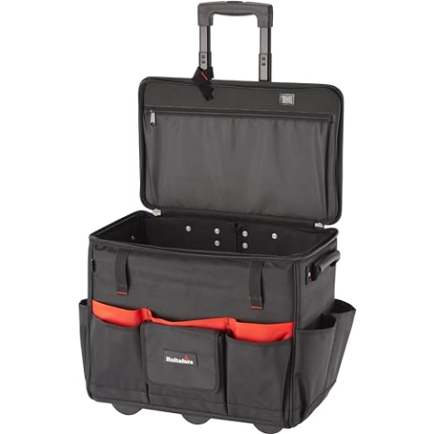 Trolley-Werkzeugtasche von Hultafors I 33 Fächer I Rollwagen für Werkzeug mit ausziehbarem Griff I inkl. diverser Fächer zur Aufbewahrung I 590170