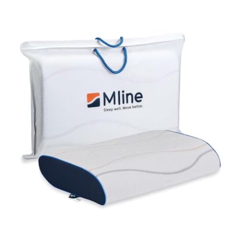 M LINE | Pillow You Blau M | Kopfkissen für Rückenschläfer & Seitenschläfer mit Schulterbreite 45-50 cm - Memory Schaum - Optimale Belüftung - Mittlerer Stützbedarf - 55 x 35 x 10 cm