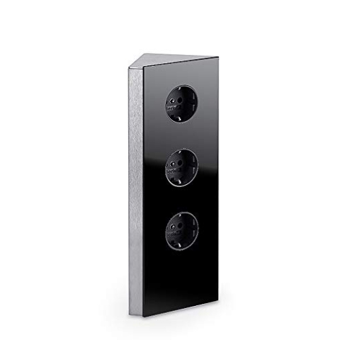 Naber 41910102201 Wipo 3-Wege-Eck-G-Steckdose mit Glasabdeckung, Schwarz