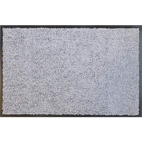 oKu-Tex Eco-Clean Schmutzfangmatte, Fußmatte, Läufer, rutschfest & waschbar, recycelt, für innen, silbergrau, hellgrau, silber, 90 x 120 cm