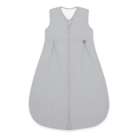 emma & noah Baby Schlafsack 1.0 TOG, Ganzjahres Schlafsack für den Frühling, Sommer und Herbst, 100% Bio-Baumwolle, OEKO-TEX Zertifiziert, Strampelsack für Neugeborene (Essential Grau, 80 cm)