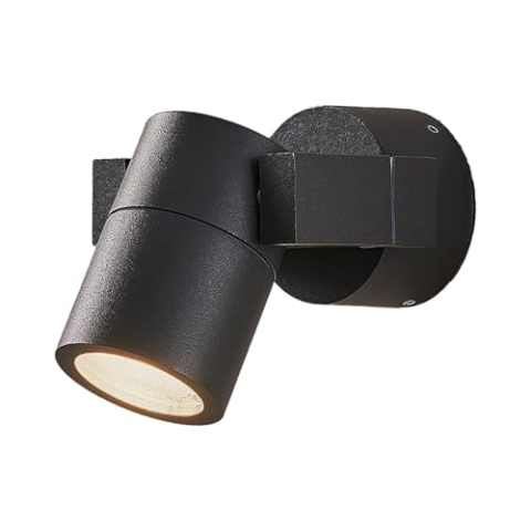 Lucande Außenleuchte Kavuna (spritzwassergeschützt (Modern) in Schwarz aus Aluminium (1 flammig, GU10) - Außenstrahler für Garten Terasse Balkon & Haus