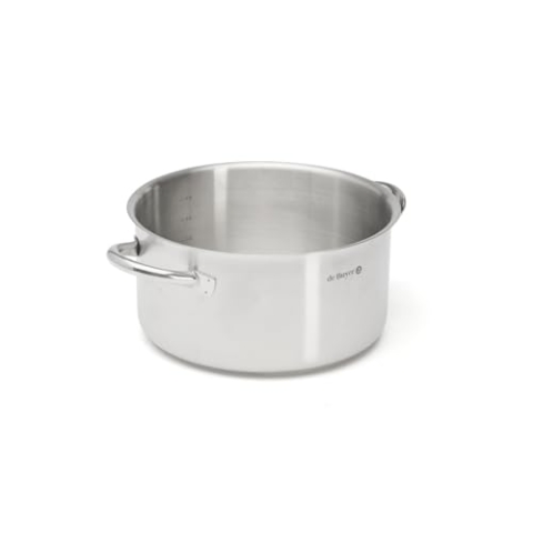 DE BUYER INOX PRIM APPETY Kochtopf ohne Deckel aus Edelstahl, Durchmesser 24 cm, 3505.24, Silber, 0.5 litres
