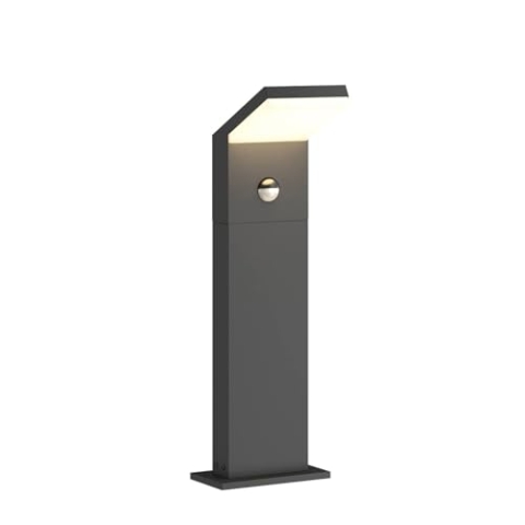 Arcchio LED Außenleuchte Yolena mit Bewegungsmelder (spritzwassergeschützt (Modern) in Schwarz aus Aluminium (1 flammig,) - Wegeleuchte Pollerleuchte Wegelampe Sockelleuchte