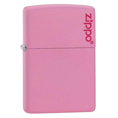 Zippo 60001206 Logo Feuerzeug, Messing, Pink Matte, 238ZL