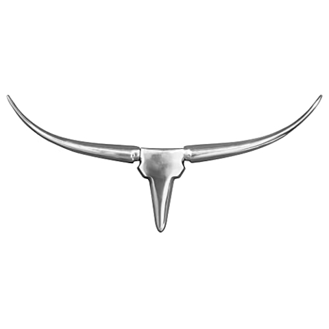 invicta INTERIOR Design Accessoire Wanddekoration Alu Geweih Bull 75 cm Wanddeko Dekoration Dekoschädel Bulle Stierschädel