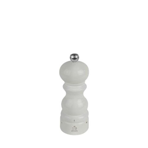 PEUGEOT - Paris u'Select 15 cm Salzmühle - 6 vordefinierte Mahlgrade - PEFC-zertifiziertes Holz - Französiches Know-How - Perlgrau lackiert