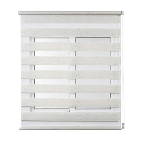 STORESDECO Doppelrollo Klemmfix ohne Bohren. Klemmrollo Einfache Montage, Zebra Rollo lichtdurchlässig und verdunkelnd, Duo Rollo ideal für Flügelfenster! | Leinen, 75 cm x 180 cm