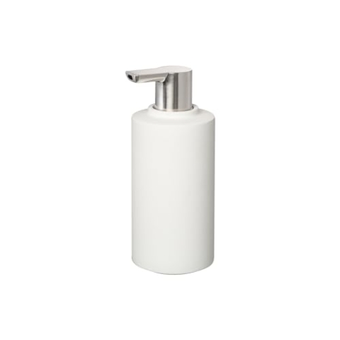 blomus Seifenspender CRETO | Farbe Lily White | 190 ml | Ø7 x 16,5H cm | Handseifenspender aus natürlichem Beton | Rutschfester Flüssigseifenspender in Weiß