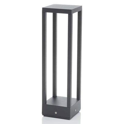 Lucande LED Außenleuchte Carlota (Modern) in Schwarz aus Aluminium (1 flammig,) - Wegeleuchte Pollerleuchte Wegelampe Sockelleuchte
