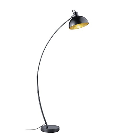 Reality Leuchten Bogenleuchte Recife R46041032, Metall Schwarz/Goldfarbig, exkl. 1x E27, 75 x 25 x 160 cm