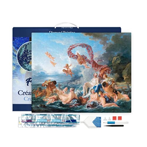 Figured'Art Diamond Painting Erwachsene 40x50cm Mit Rahmen Ganze Leinwand gespannt Der Triumph der Venus François Boucher 5D Bilder Eckige Steine - DIY Set Basteln