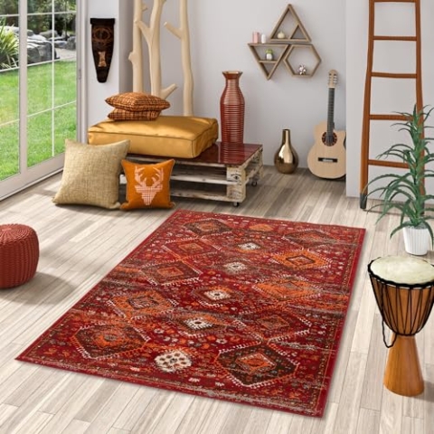 Designer Teppich Pop-Vintage Orient Terrakotta Modern in 5 Größen