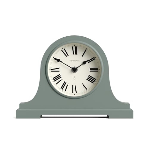 NEWGATE Clocks® Broadway Kaminuhr | Klassisches Napoleon-Hut-Design | Spargelgrün | Römische Ziffern | Traditioneller Stil für Schreibtisch, Tisch, Regal oder Nachttisch