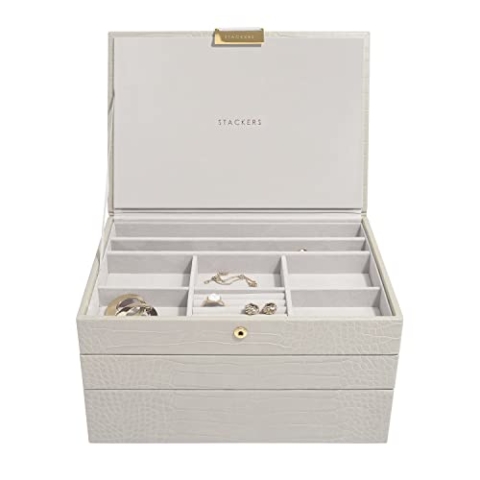 Stackers Putty Croc Texctured Classic Jewellery Box, Set of 3