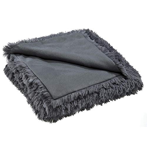 CelinaTex Shetland Bettwäsche 140 x 200 cm 2-teilig grau Polar-Fleece Bettbezug Flokati Optik Bett Garnitur
