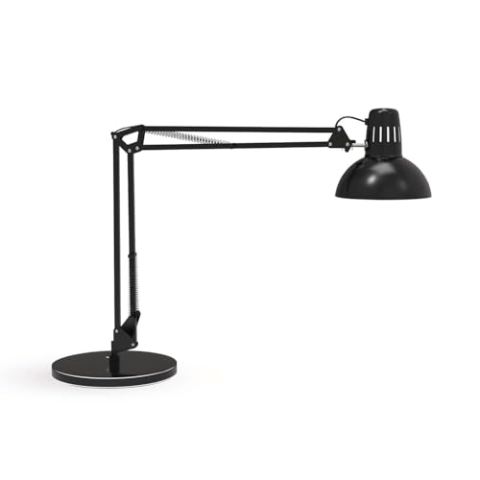 Maul LED Schreibtischlampe MAULstudy | Verstellbare Stehlampe mit Gelenkarm für Büro, Arbeitszimmer und Schreibtisch | Elegante Bürolampe aus Metall | Inklusive LED-Leuchtmittel | Schwarz